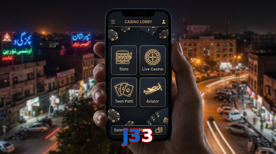 Main screen of J33 app page for PK players
