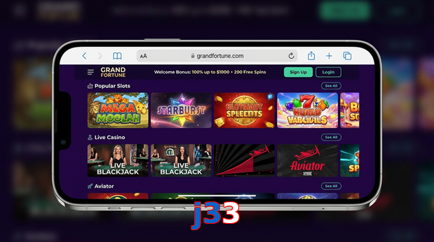 Main screen of J33 ios page for PK players